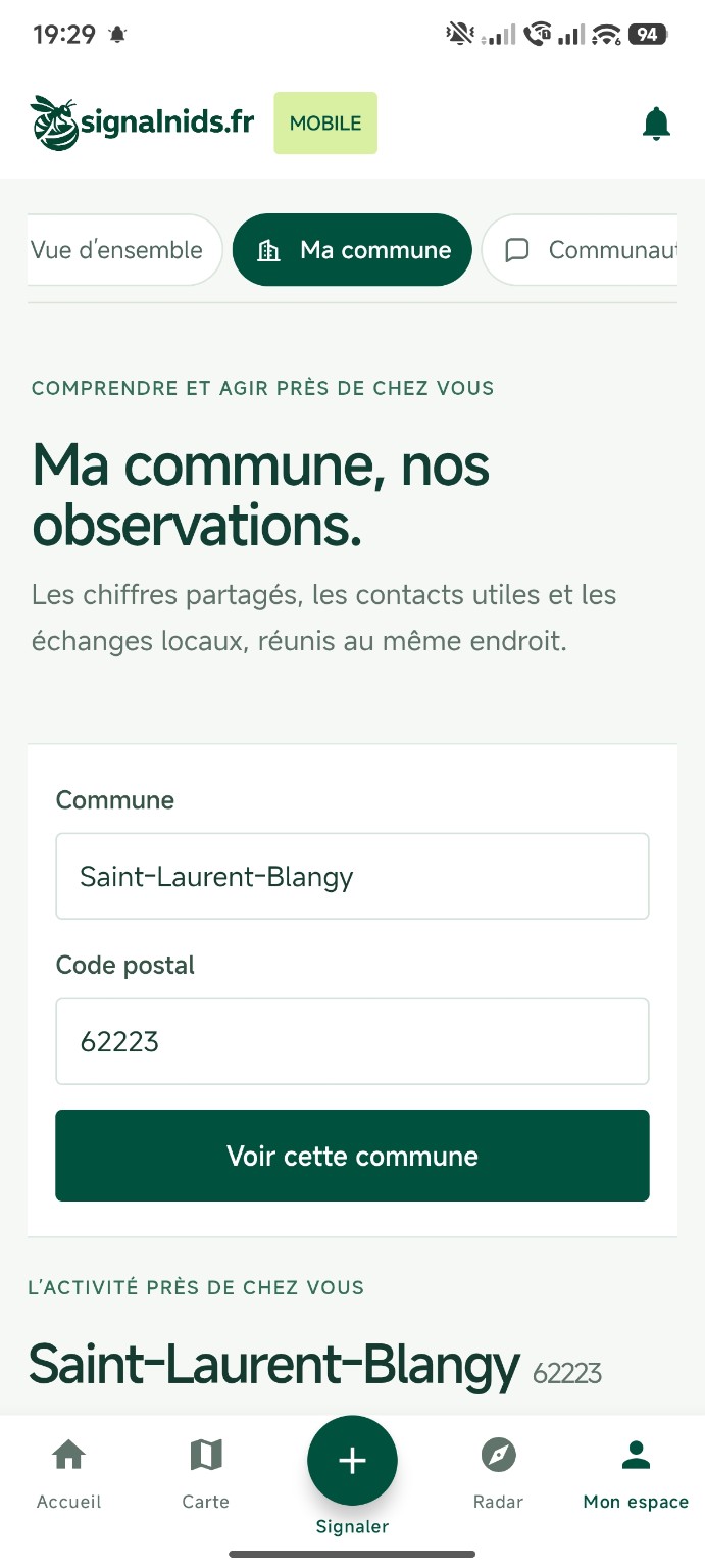 Ma commune SignalNids