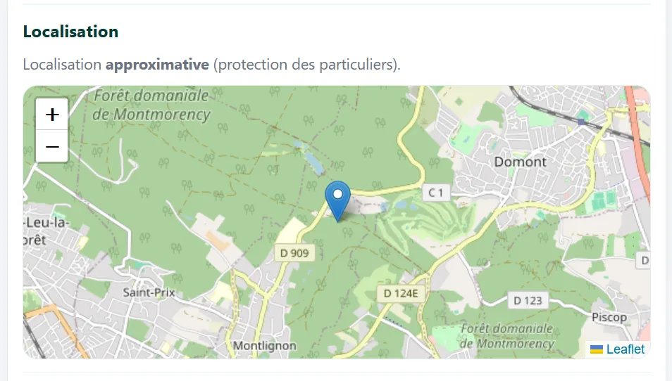 Emplacement approximativement du nid de frelon asiatique