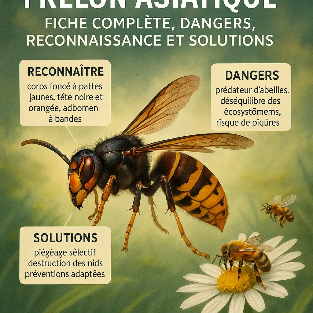 Frelon asiatique : fiche complète, dangers, reconnaissance et solutions
