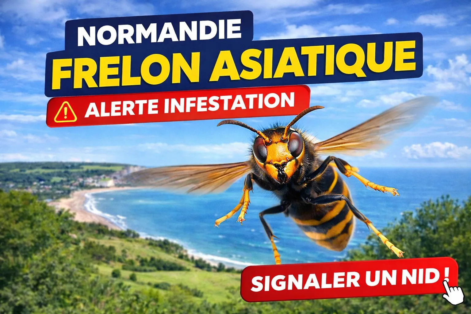 Frelon asiatique en Normandie : zones à risque, périodes d’activité & signalement
