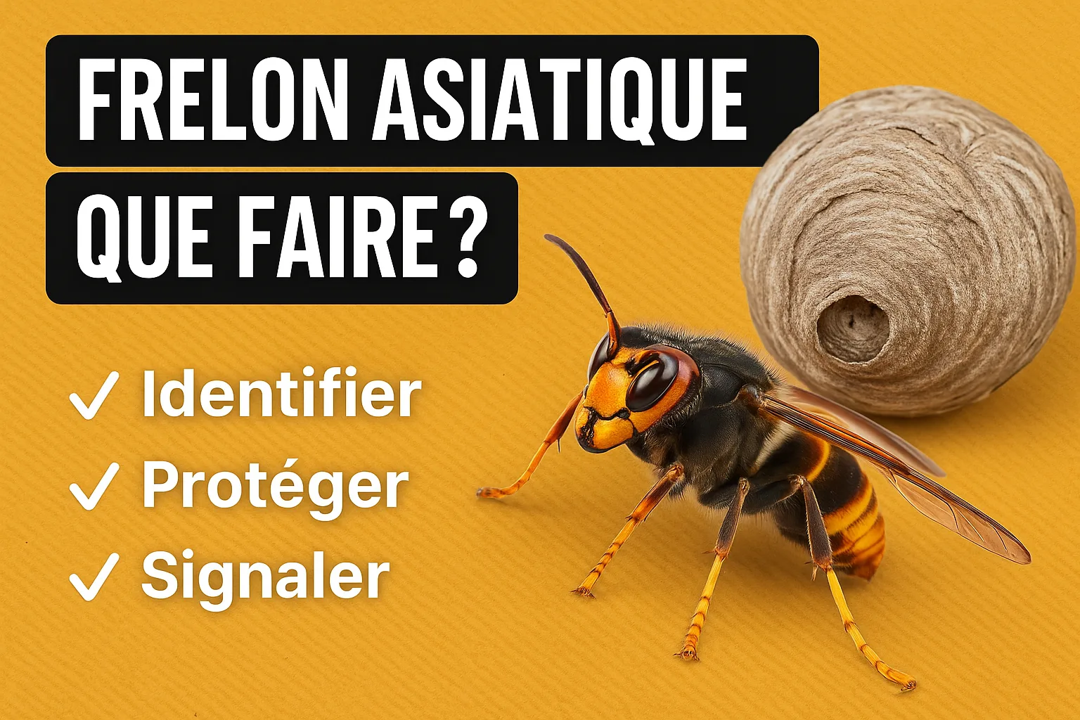 Frelon asiatique : que faire en cas de présence, d’attaque ou de nid ? Le guide complet 2025