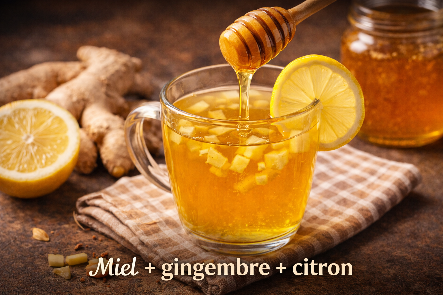 Cuillère de miel doré et ingrédients naturels souvent associés au miel aphrodisiaque