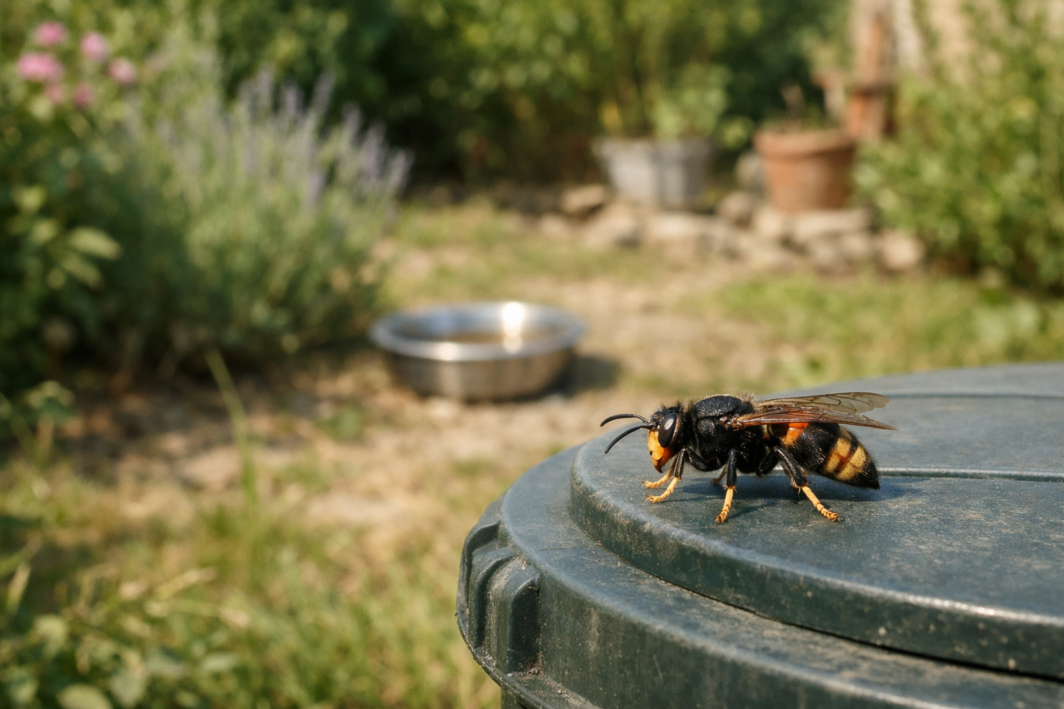 Abreuvoir, gamelle ou cuve à pluie fréquentés par des frelons asiatiques : les bons réflexes