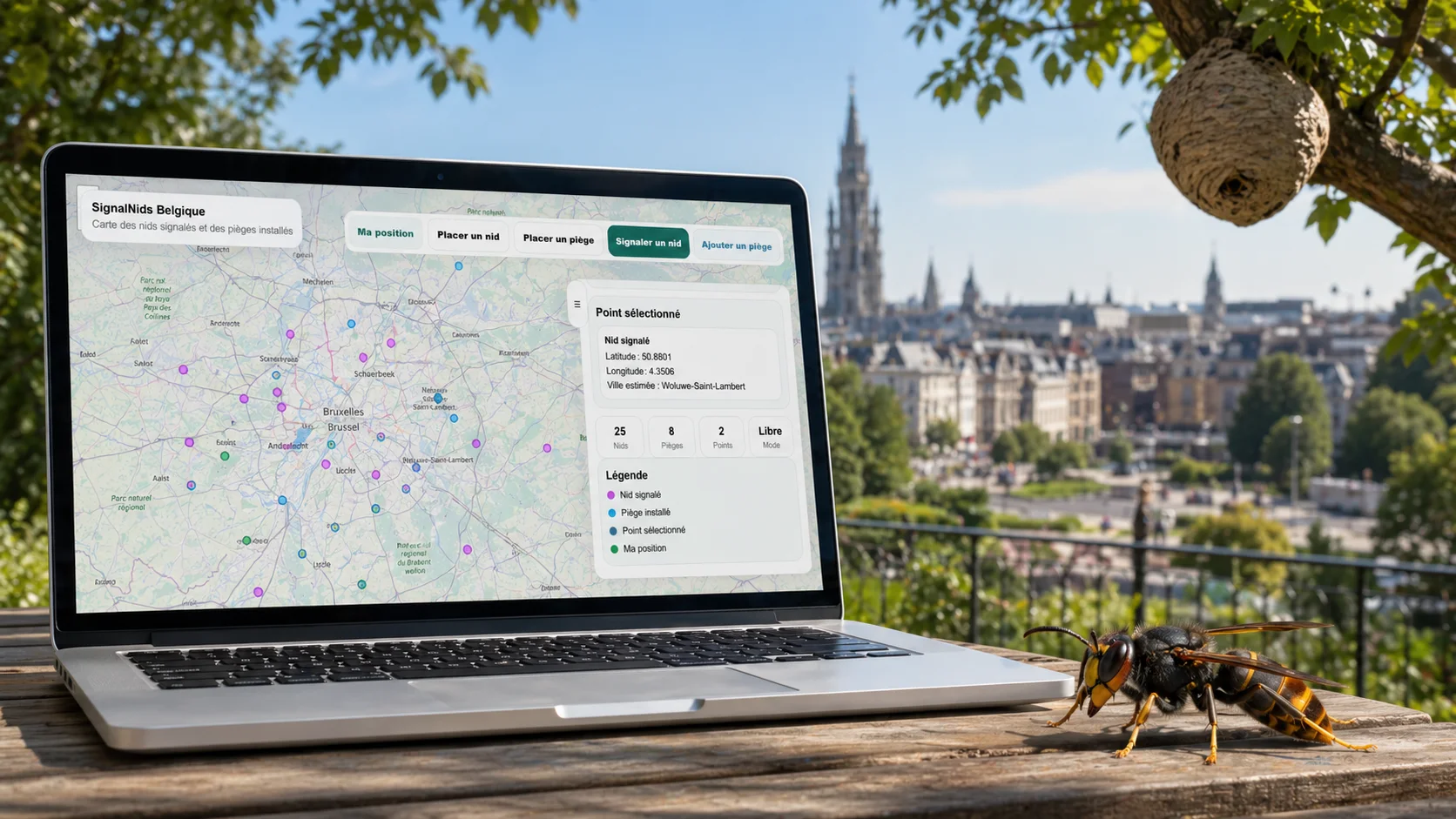 SignalNids Belgique : une carte pour signaler les nids de frelons asiatiques